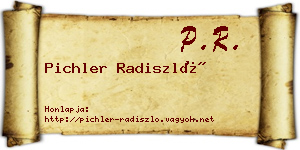 Pichler Radiszló névjegykártya